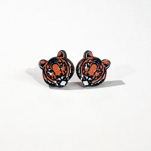 Cincinnati Bengals Tiger Post Earrings