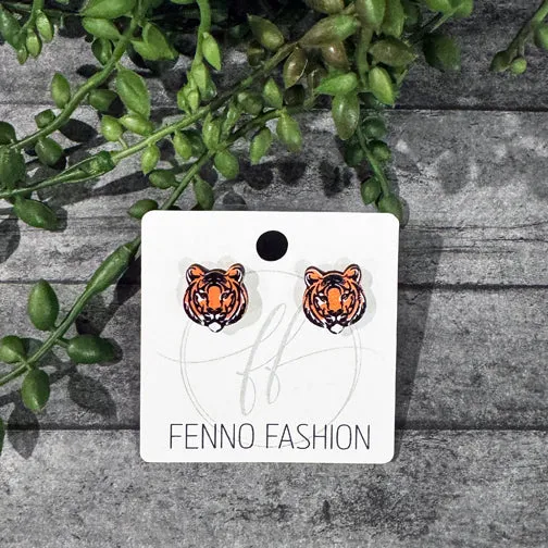 Cincinnati Bengals Tiger Post Earrings