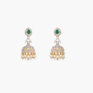 Classic CZ Silver Jhumka Earrings