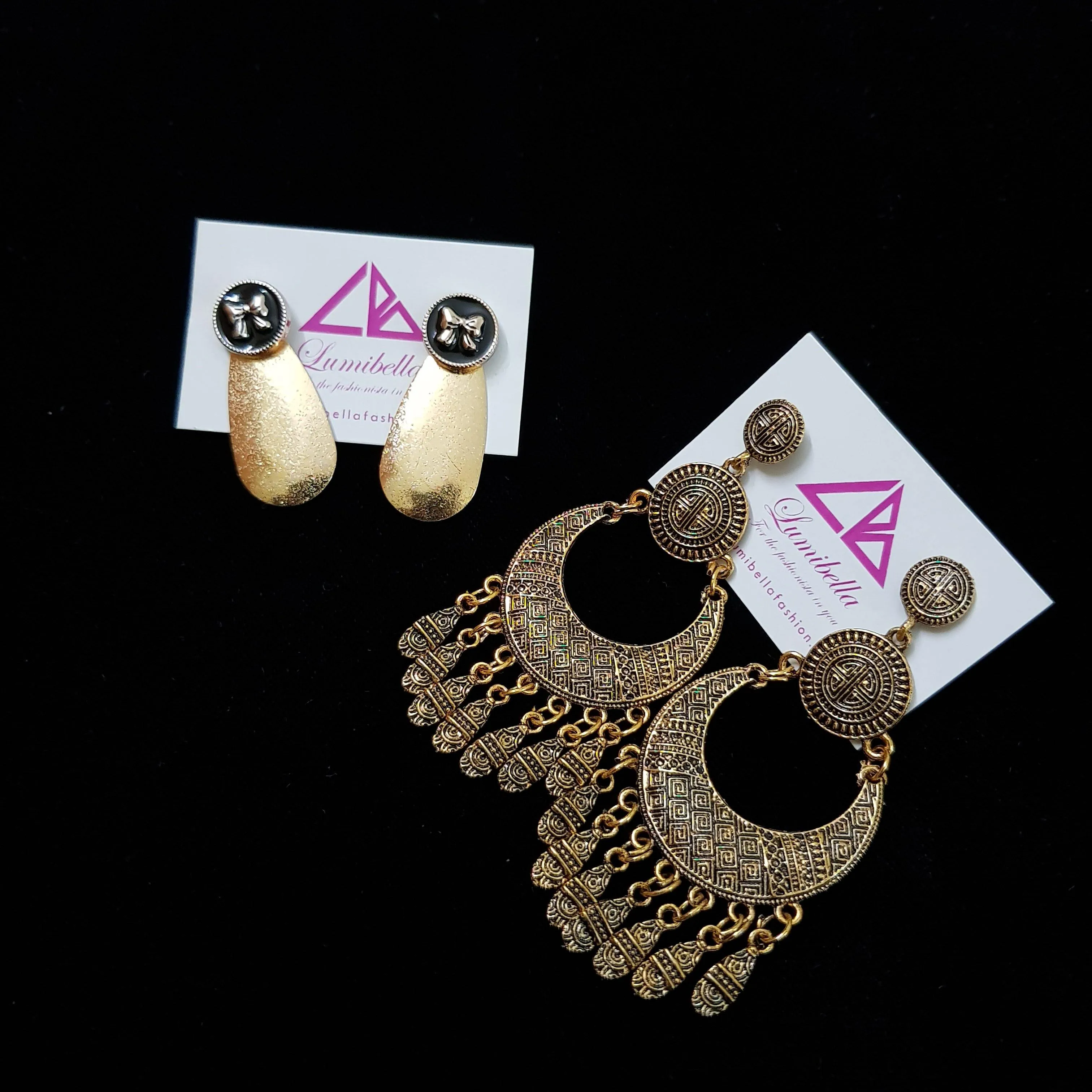 Combo 9 - Designer Stud and German silver Earrings