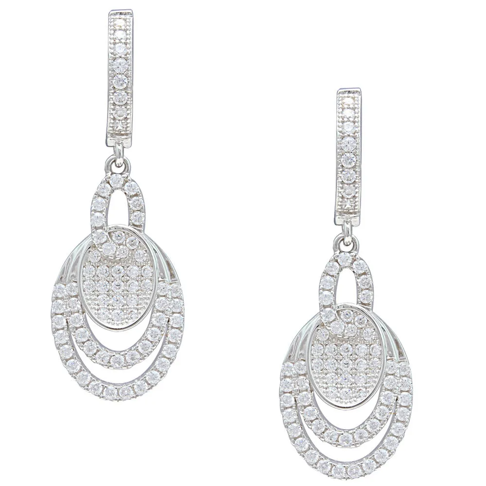 Concentric Spiral CZ Earrings IJ15CSSER037