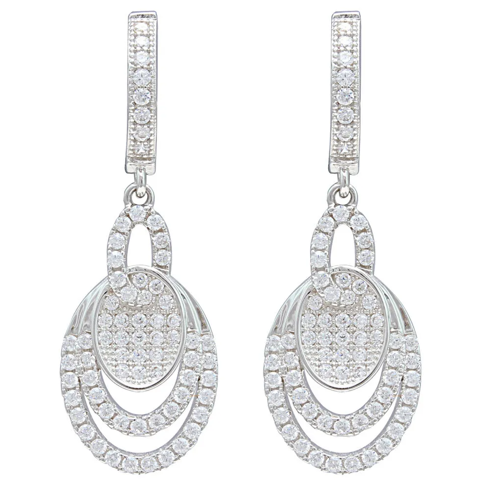 Concentric Spiral CZ Earrings IJ15CSSER037