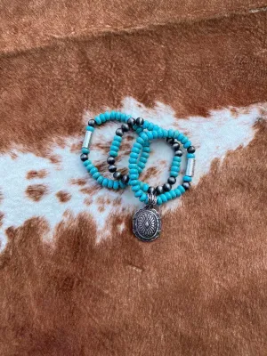 Crenshaw Concho Semi Stone Bracelet