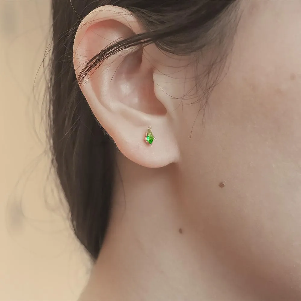 Dainty Kite Cut Premium Gemstone Stud Earrings