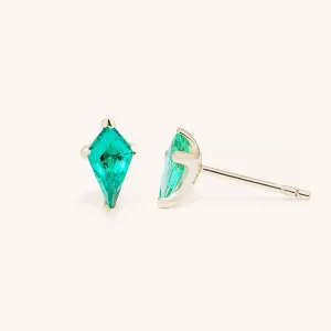 Dainty Kite Cut Premium Gemstone Stud Earrings