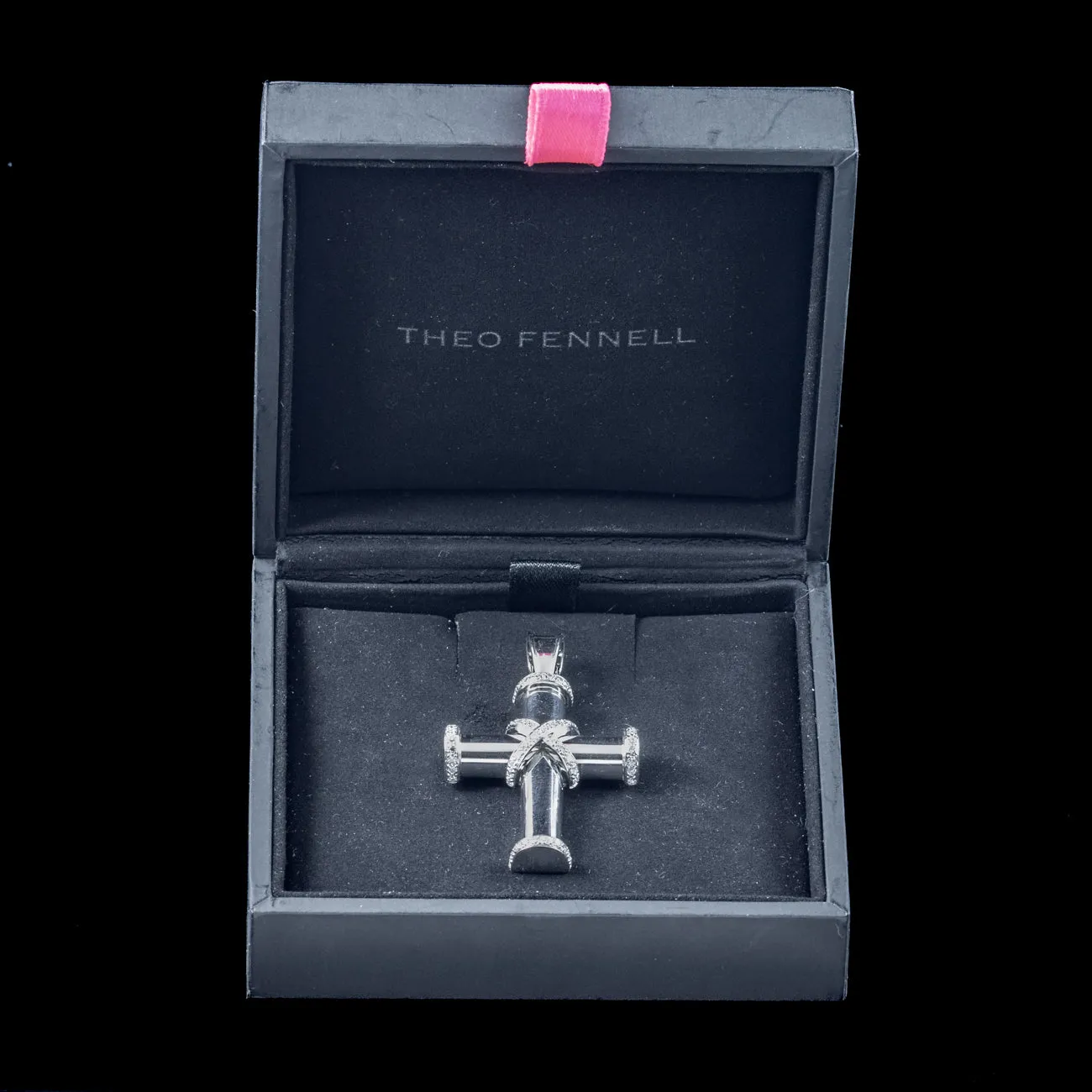 Diamond Cross Pendant 18ct Gold Theo Fennell With Box