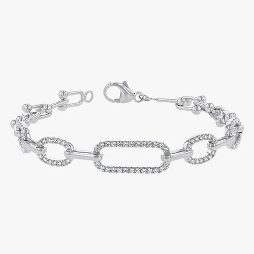 Diamond Link White Gold Bracelet