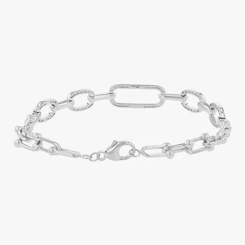 Diamond Link White Gold Bracelet