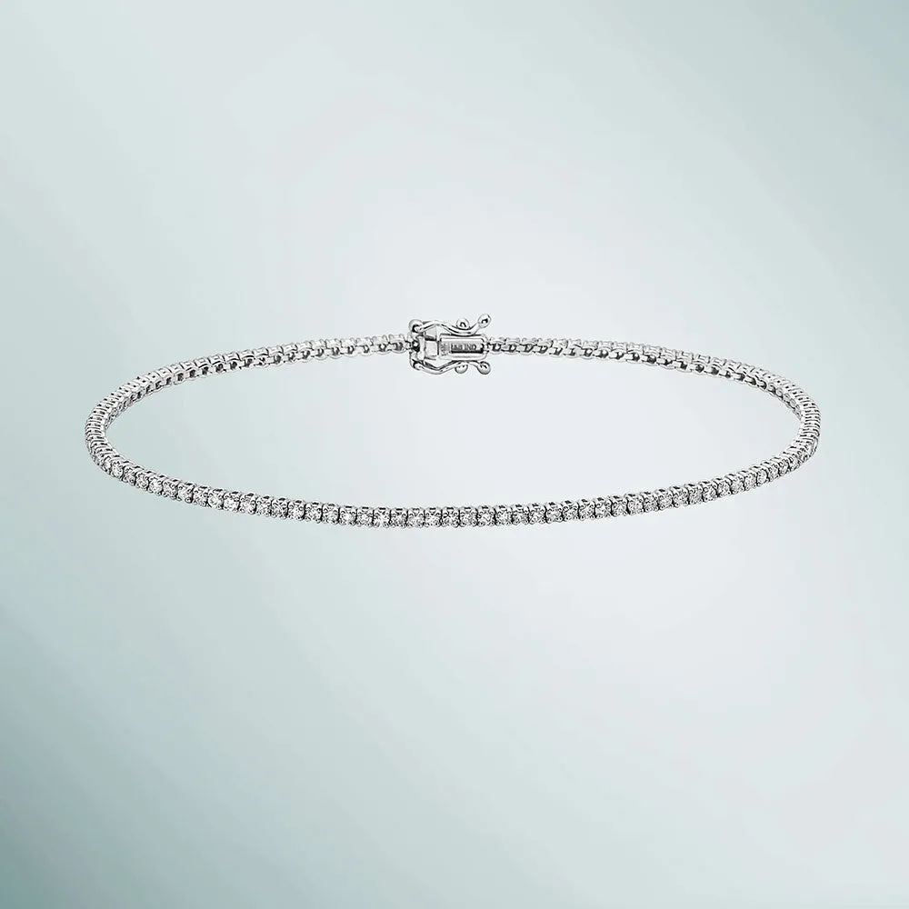 Diamond Tennis Bracelet (1.00 ct.) 1.7 mm 4-Prongs Setting in 14K Gold