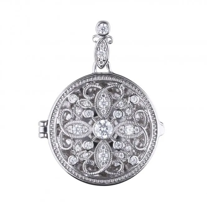 Diamonfire Silver White Zirconia Round Pendant P4613