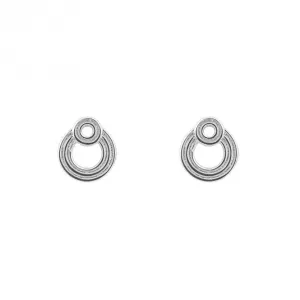 Double Circle Ridged Stud Earrings E6242