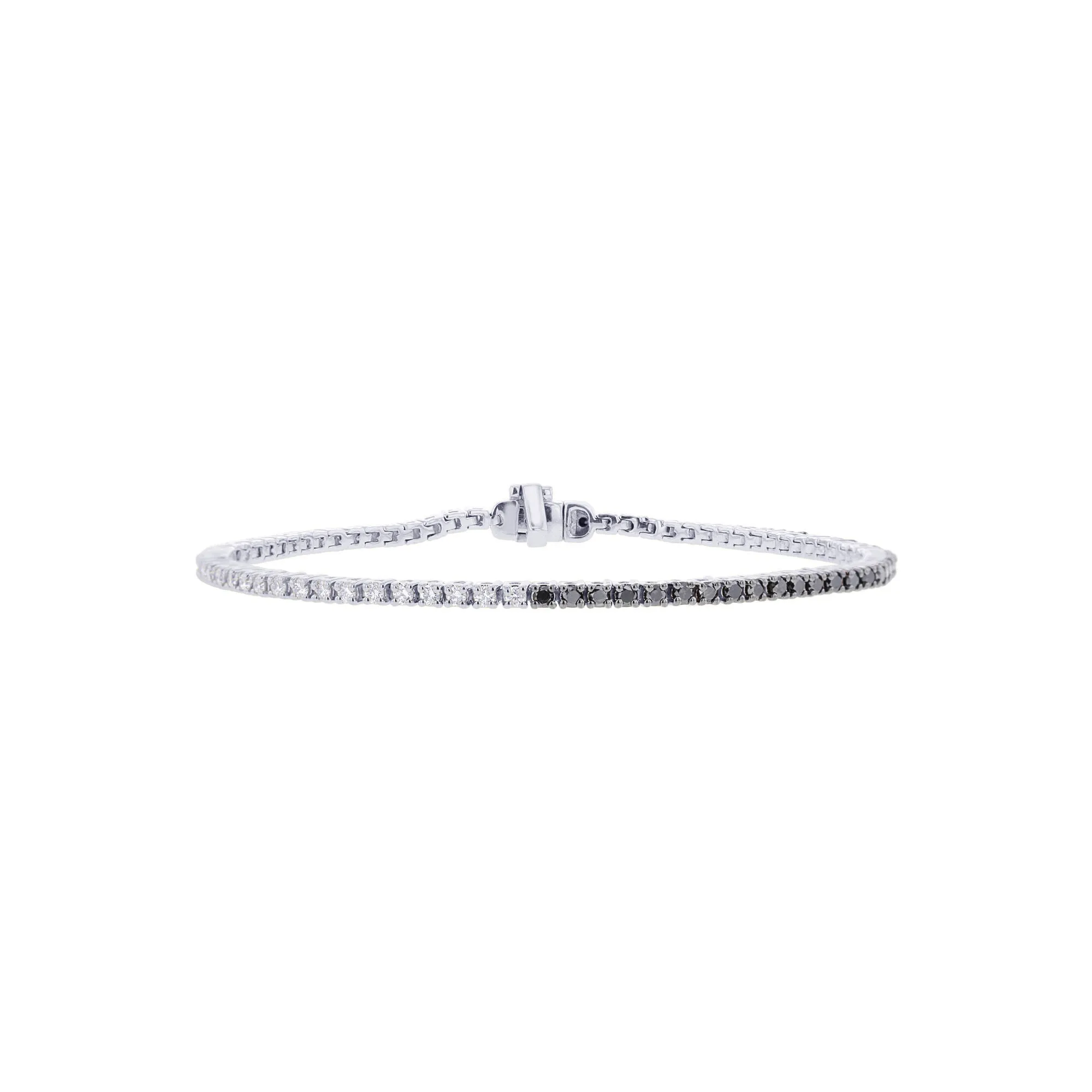 Duo Black and White Diamond Tennis Bracelet