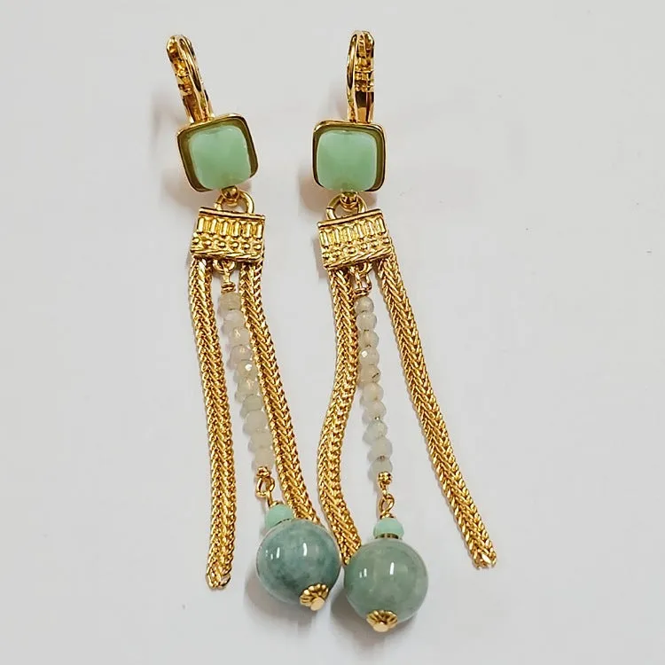 EARRINGS TARATATA JADE ON GOLD