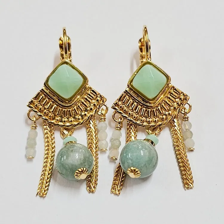 EARRINGS TARATATA JADE ON GOLD