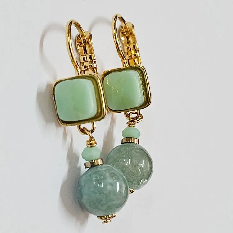 EARRINGS TARATATA JADE ON GOLD