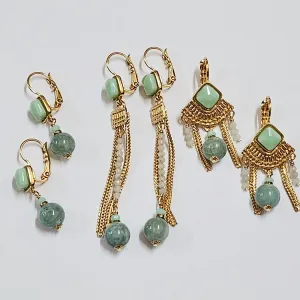 EARRINGS TARATATA JADE ON GOLD