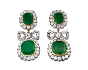 Edwardian Colombian Emerald Earrings, 13.00 Carats