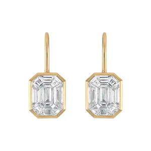 Emerald Cut Diamond Drop Earrings