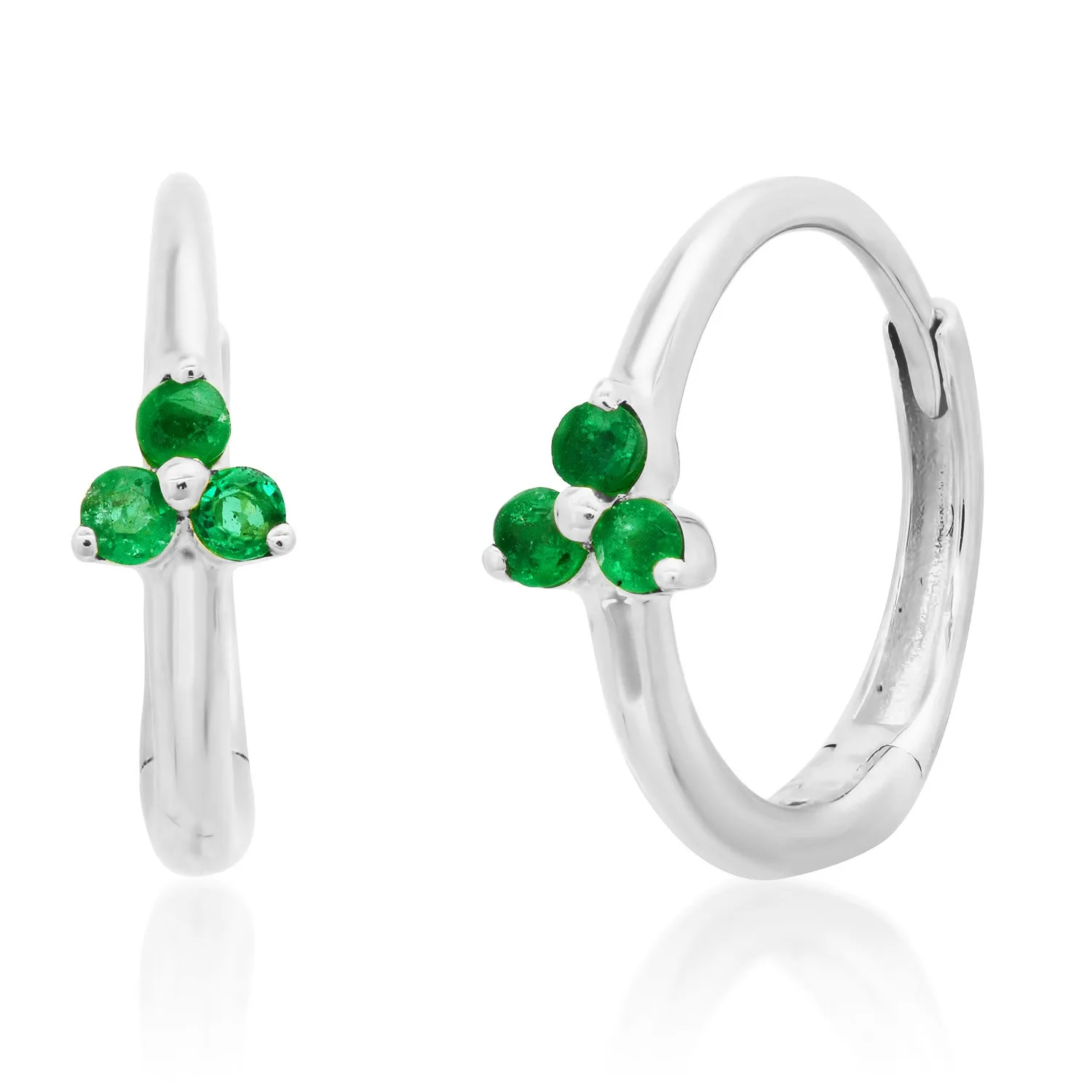 Emerald Trio Huggie Earrings