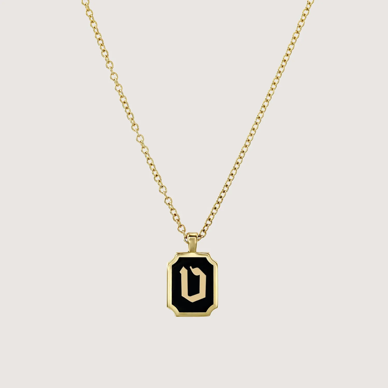 Enamel Letter Necklace