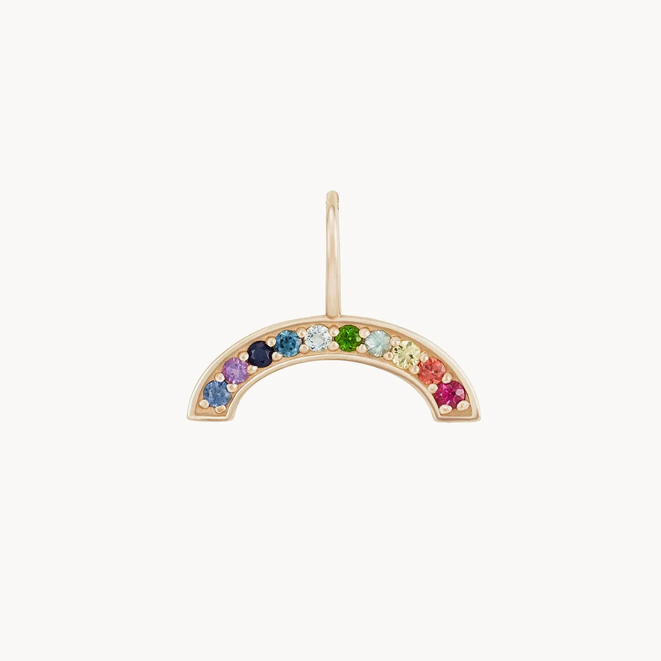 endless possibilities rainbow charm - 14k yellow gold, gemstones