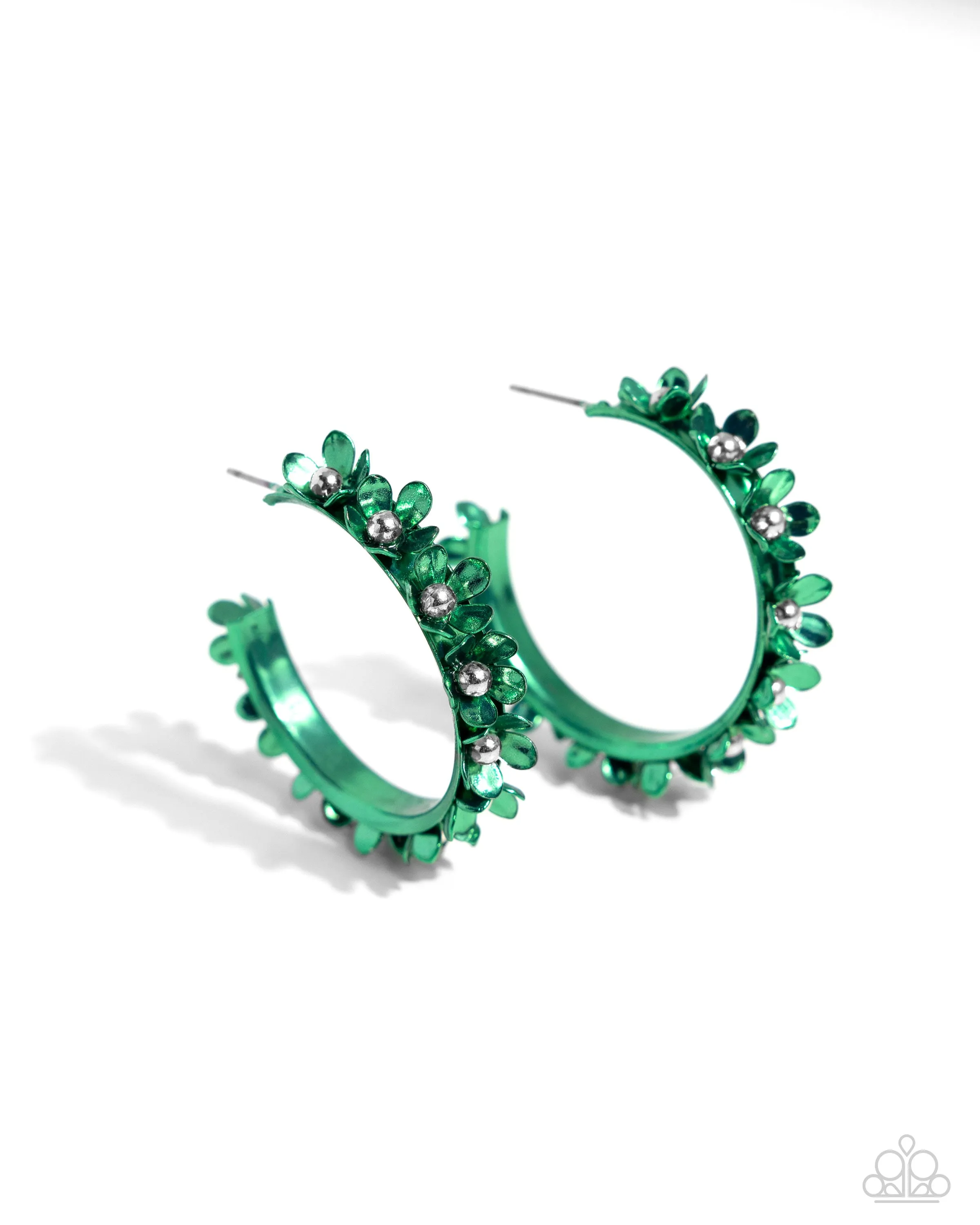 Fashionable Flower Crown - Green Earrings - Paparazzi Accessories