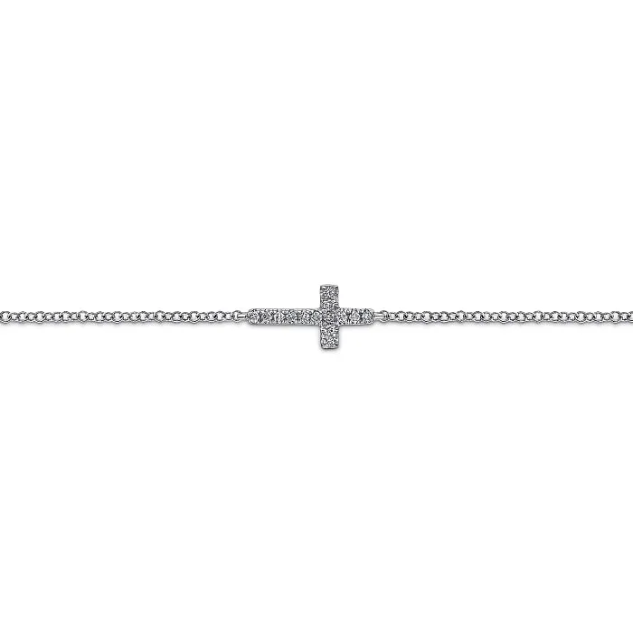 Gabriel & Co. Diamond Sideways Cross Bracelet