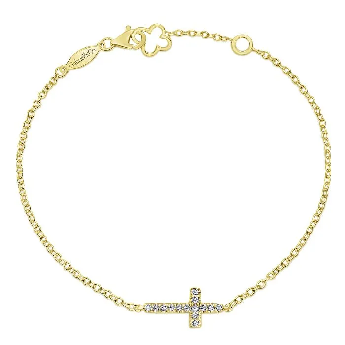 Gabriel & Co. Diamond Sideways Cross Bracelet