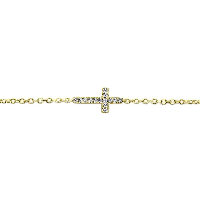 Gabriel & Co. Diamond Sideways Cross Bracelet