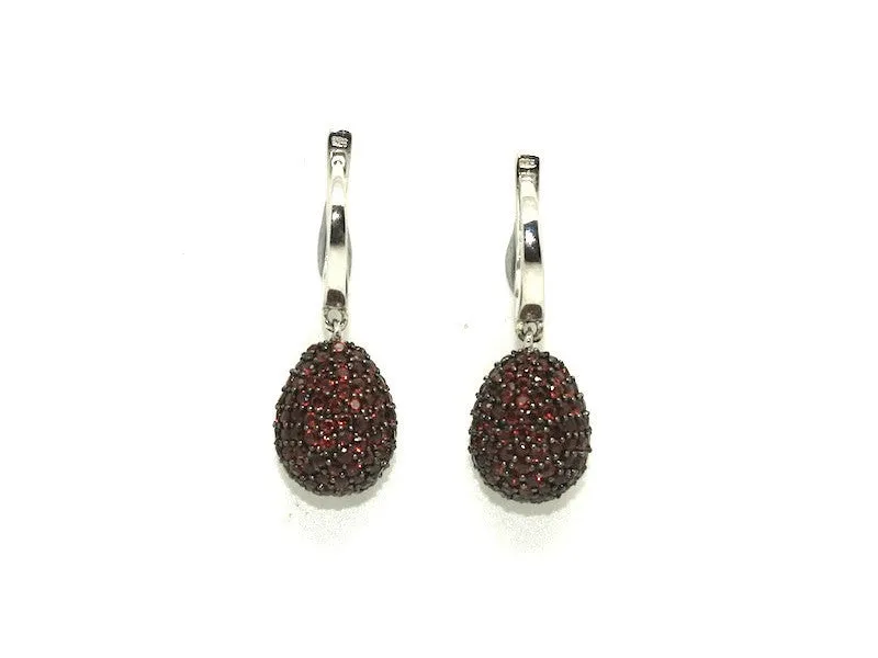 Garnet Studded Drop Earrings