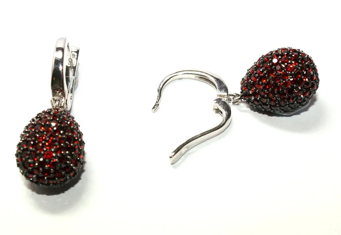 Garnet Studded Drop Earrings