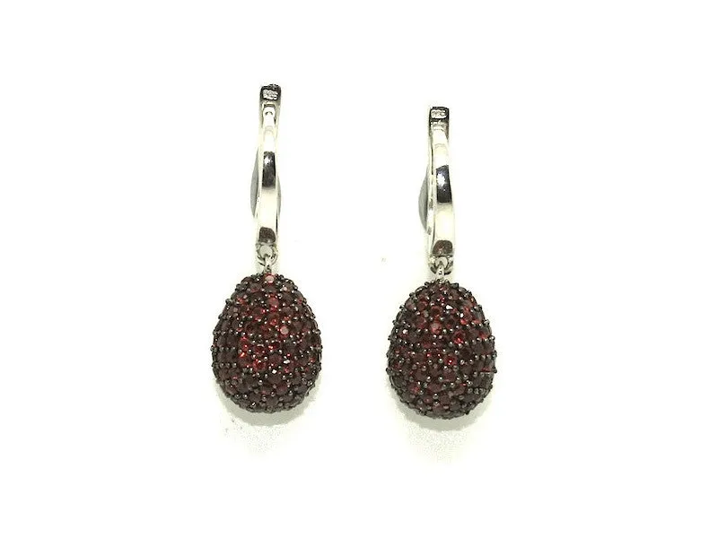 Garnet Studded Drop Earrings