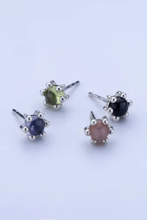 Gem Stud Earrings - Iolite