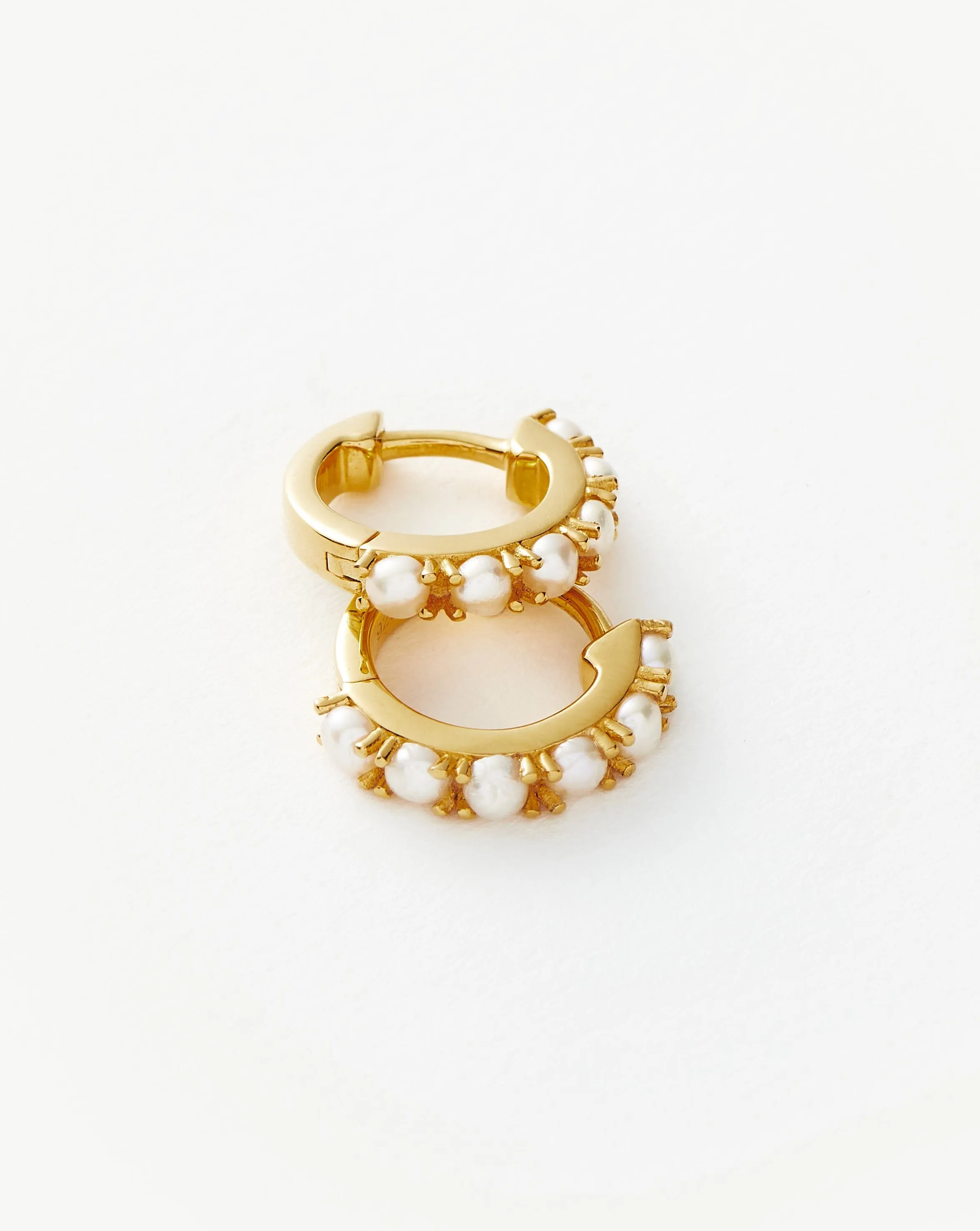 Gemstone Huggies | 18ct Gold Vermeil/Pearl