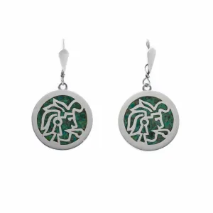 Green Chip Inlay Earrings