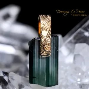 Green Tourmaline Light Language Crystal Pendant 14k