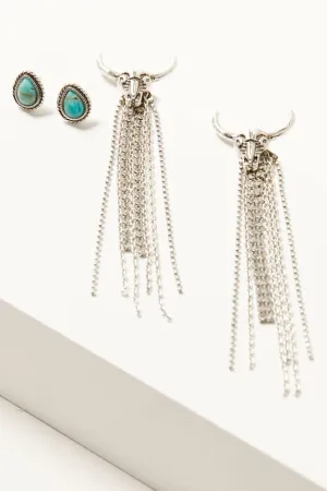 Hartley Antique Silver Earring Set - 2 Piece