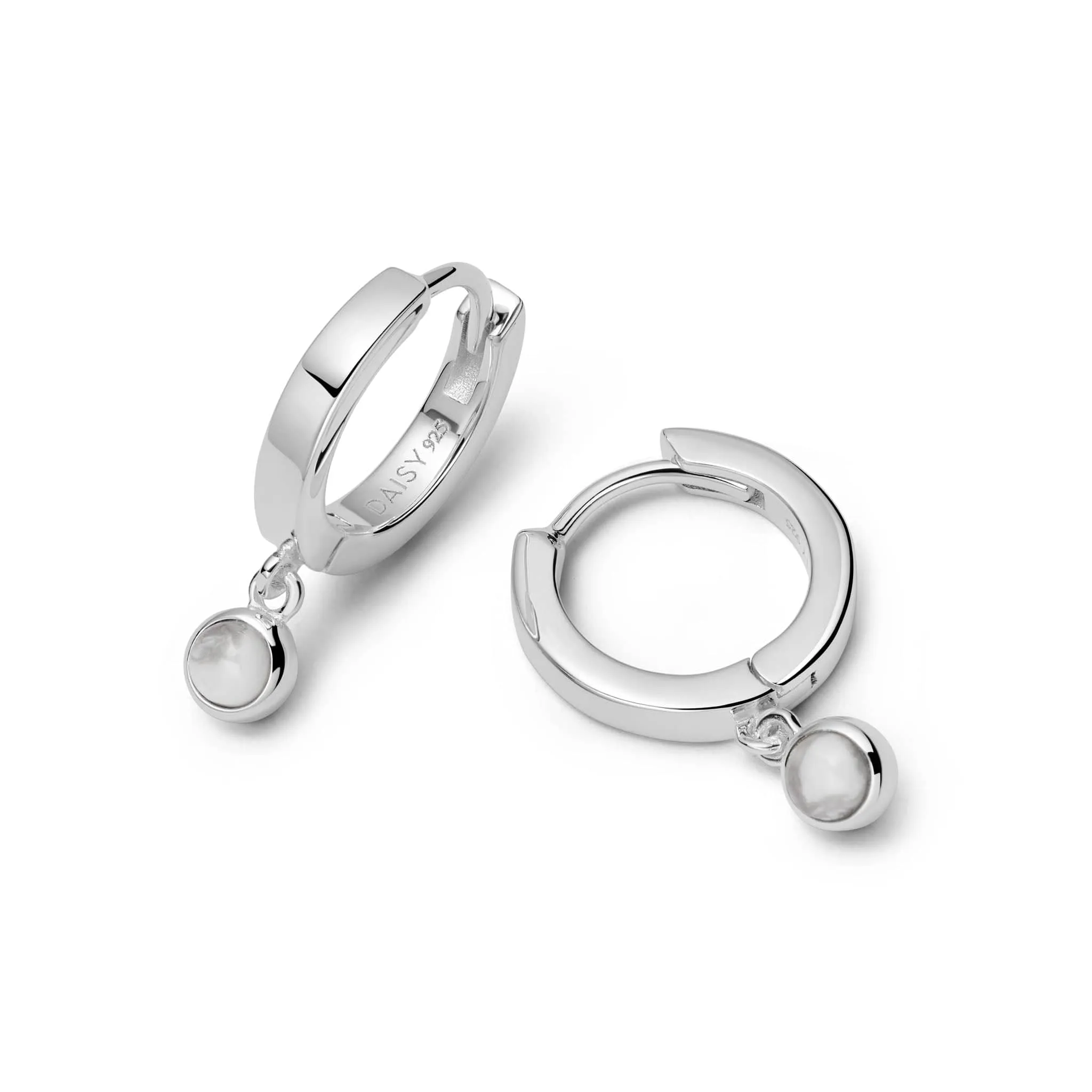 Healing Huggie Hoop Earrings Sterling Silver