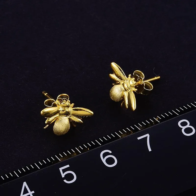 Honeybee Stud Earrings for Women Cute Fine Jewelry