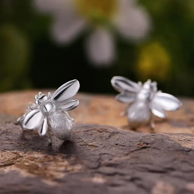 Honeybee Stud Earrings for Women Cute Fine Jewelry