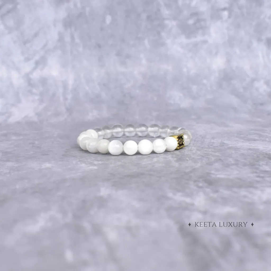 Intuition - Selenite & Clear Quartz Bracelet