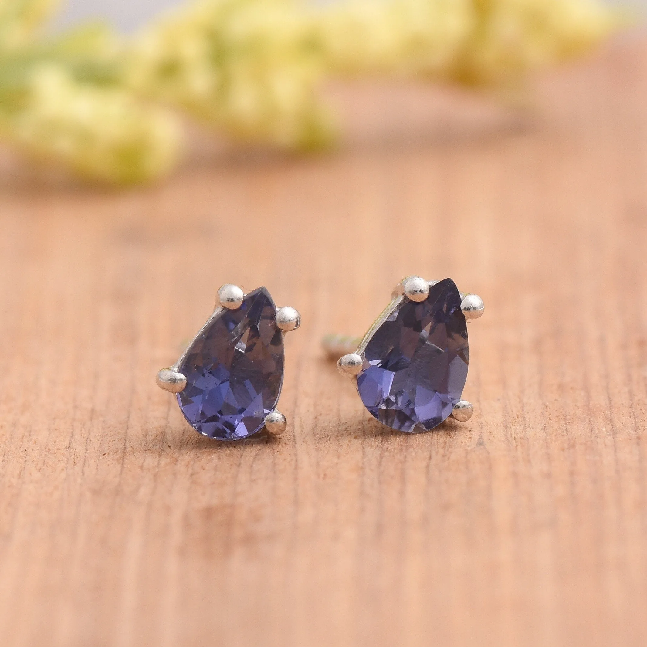 Iolite Silver Earrings