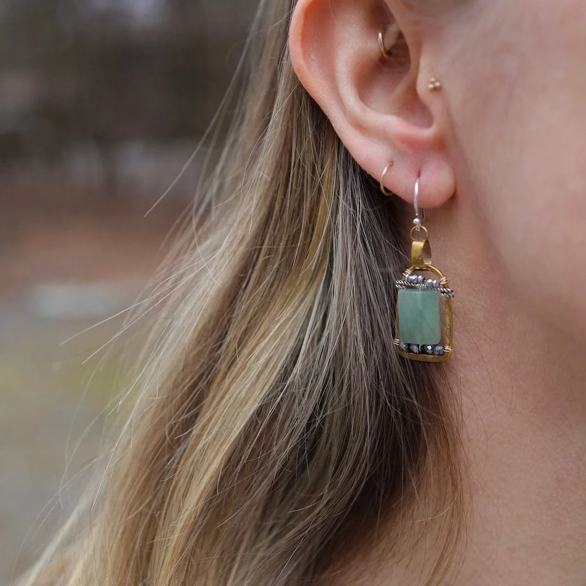 Jade Stirrup Earrings