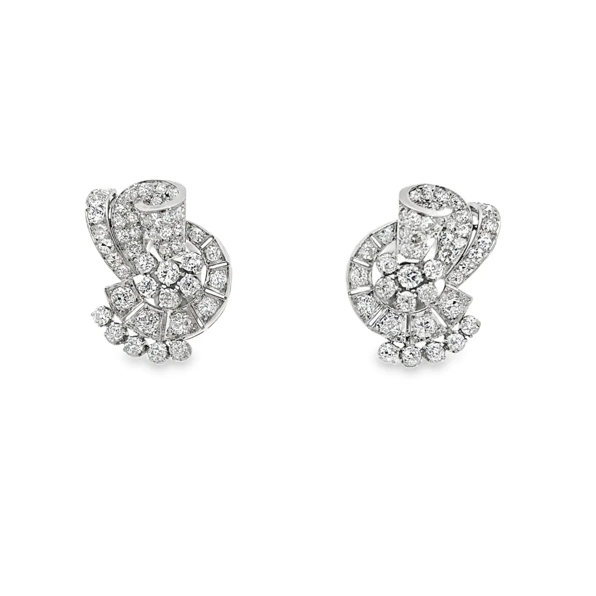 Kirkland Jewelry Estate | Platinum Diamond Earrings with Omega Backs