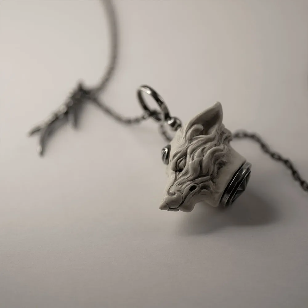 Kitsune pendant white - final sale