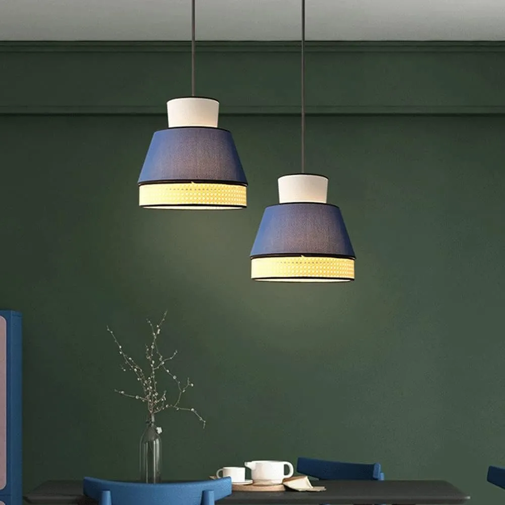 Kresyman Rattan and Cloth Multi-tier Pendant Lamp