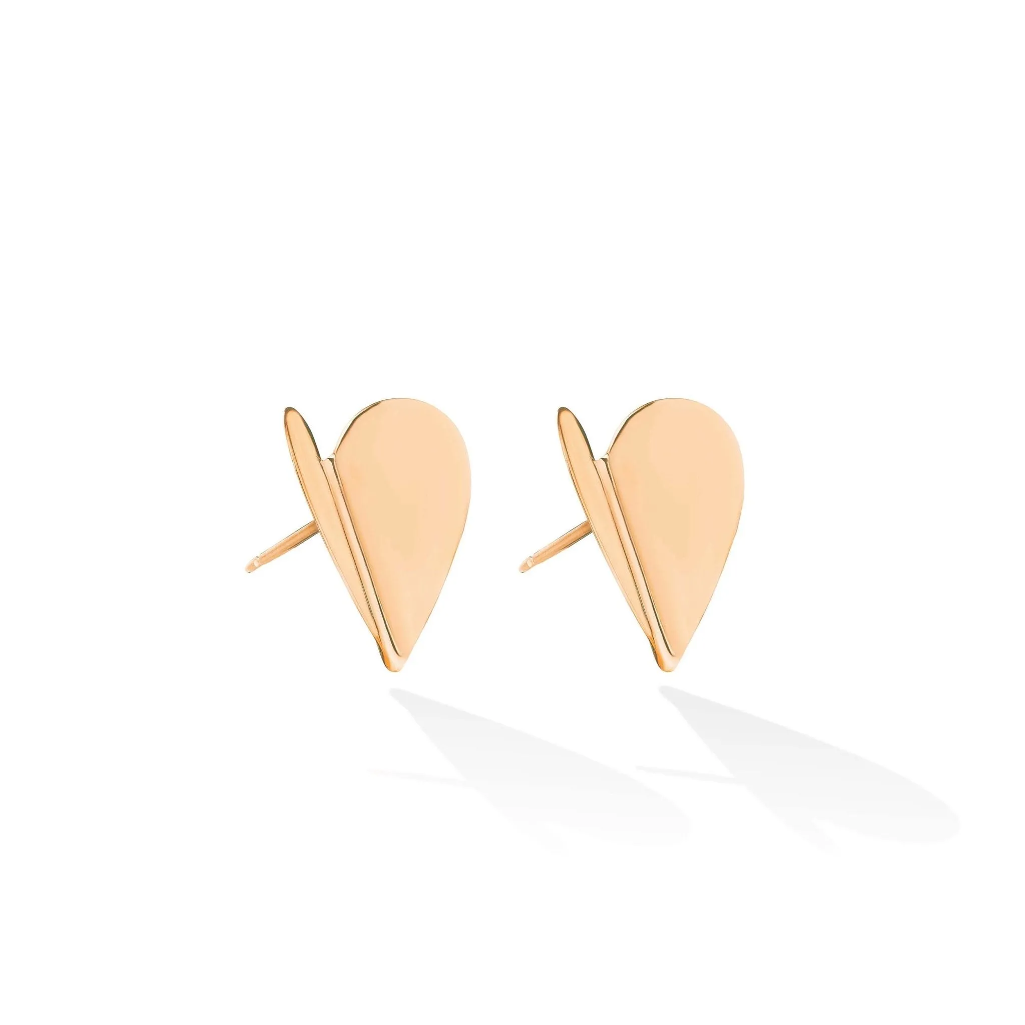 Large Rose Gold Wings of Love Folded Stud Earrings