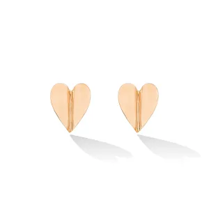 Large Rose Gold Wings of Love Folded Stud Earrings