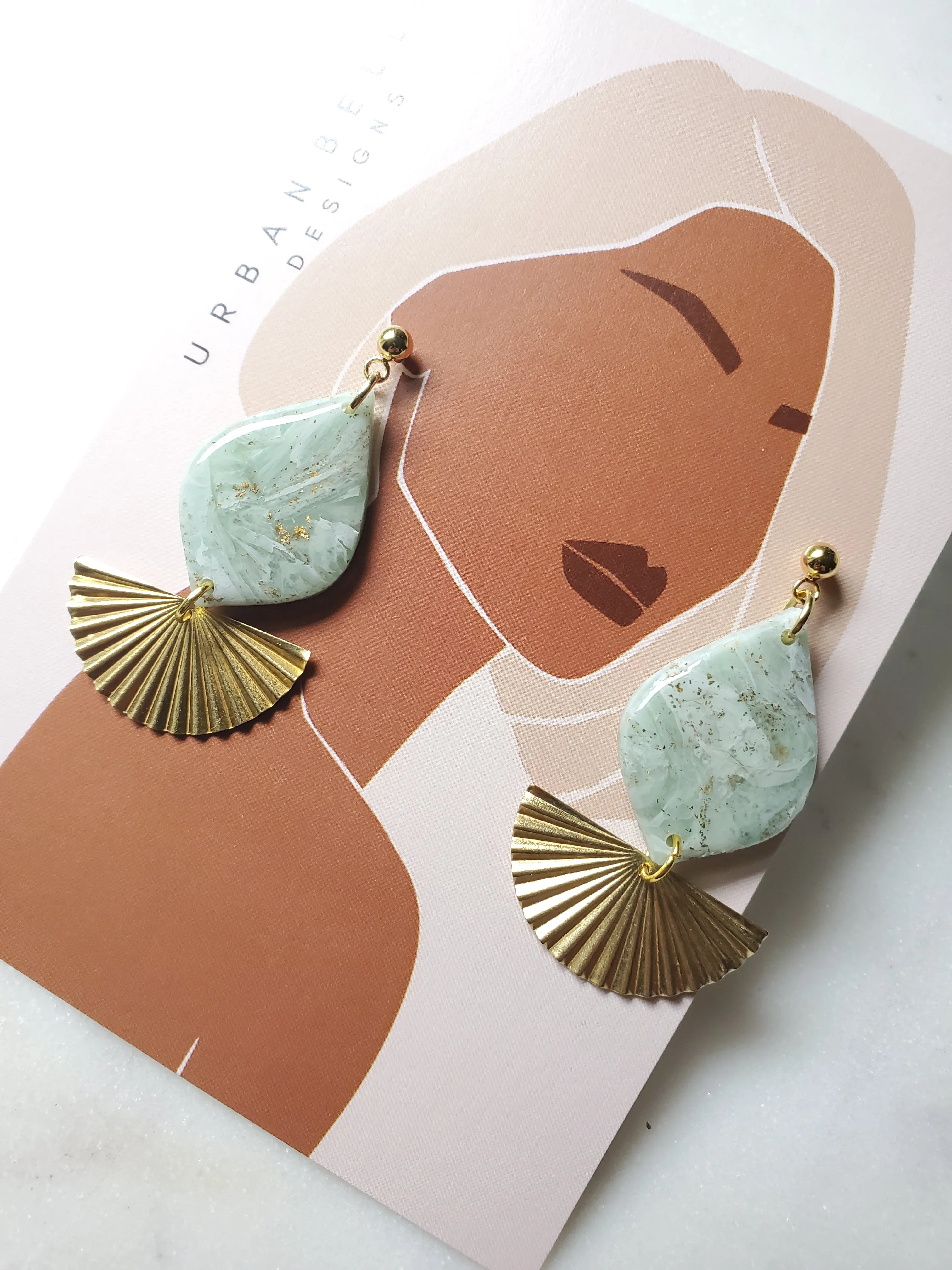 LUCILLE Jade Inspired Statement Earrings