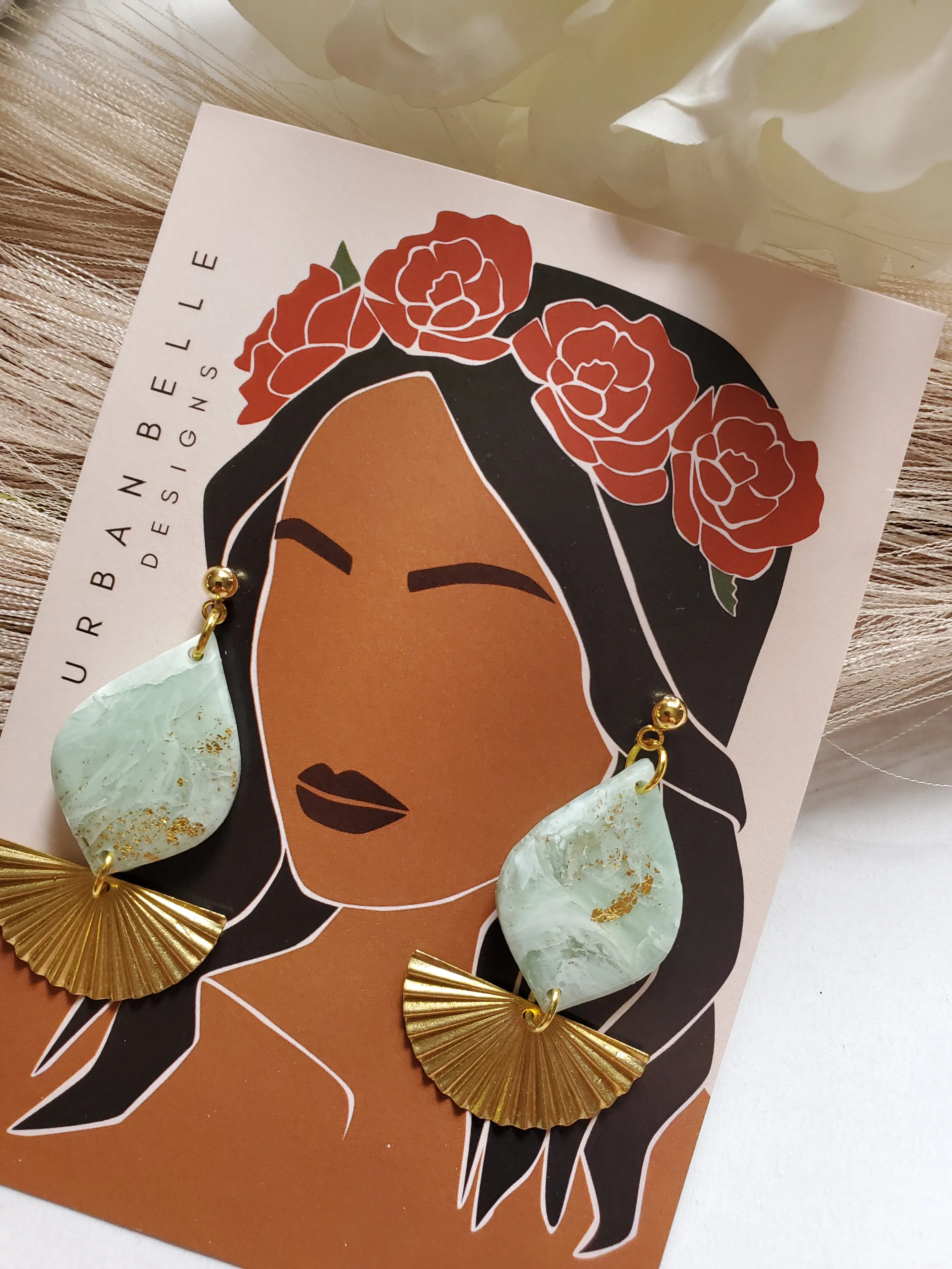 LUCILLE Jade Inspired Statement Earrings